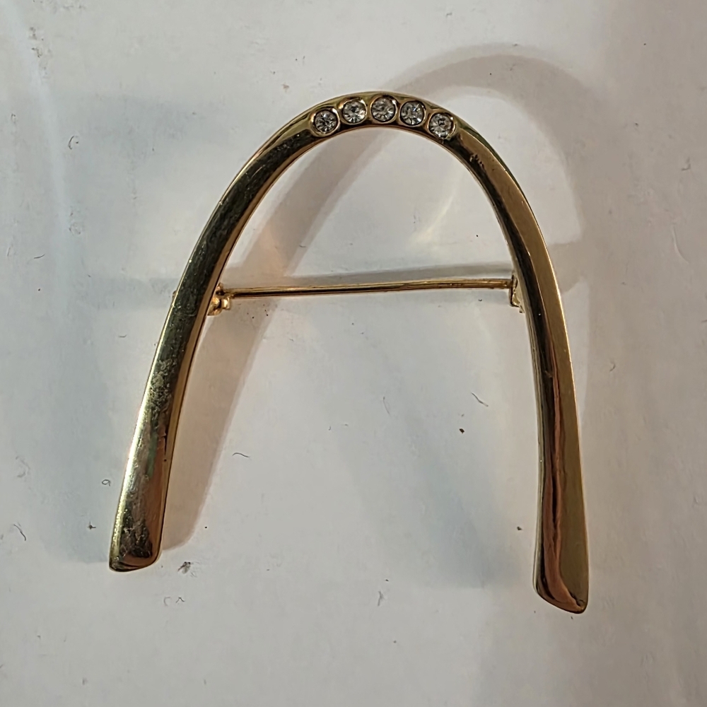 Vtg Monet Arch W Crystal Design